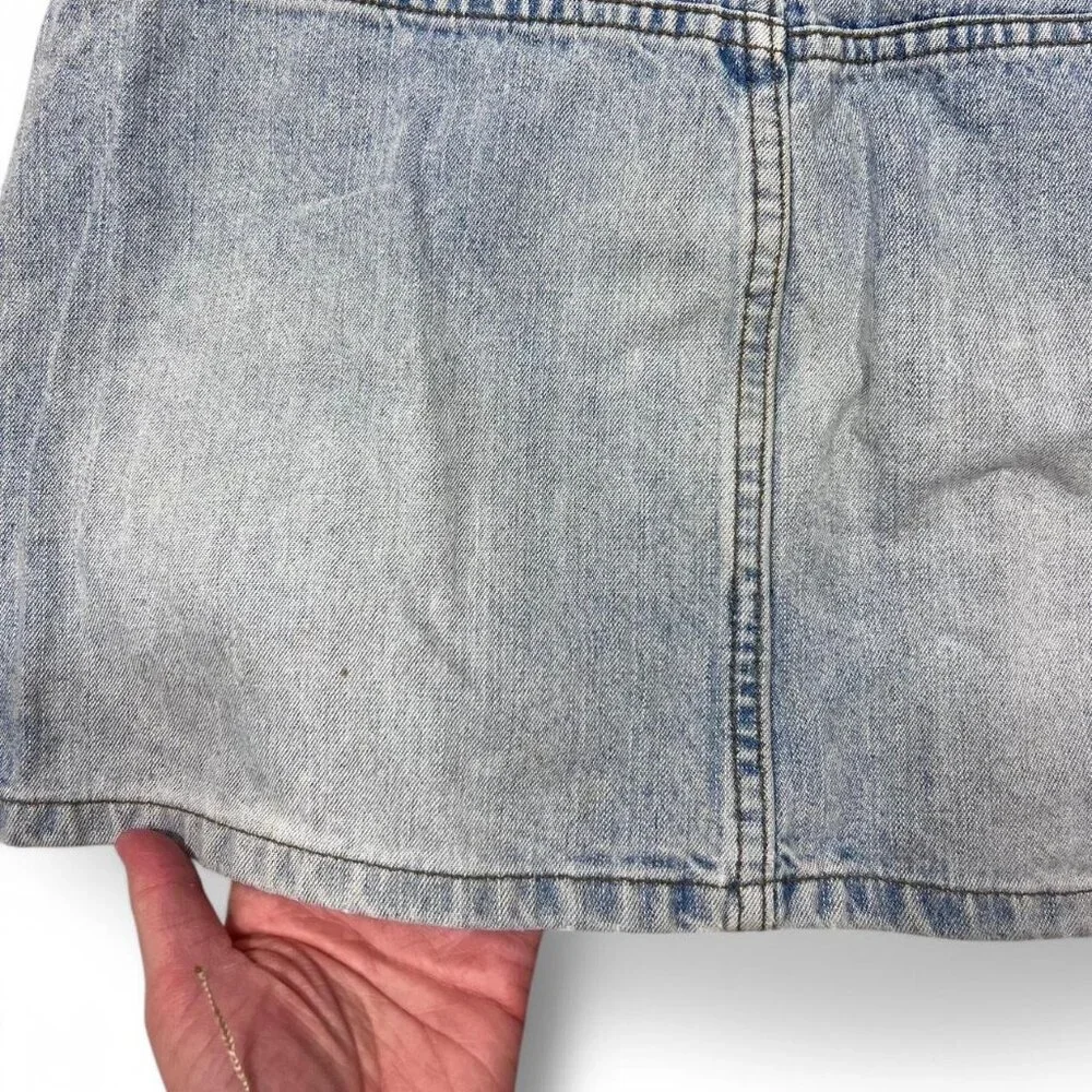 Vintage L.E.I. Low Rise Blue‎ Denim Mini Skirt Y2K Size 7